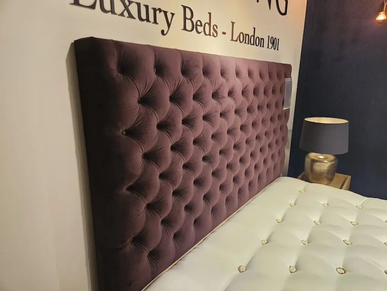 Clearance: 180 x 200cm Vispring Tiara Superb Divan Set with Aldo Headboard